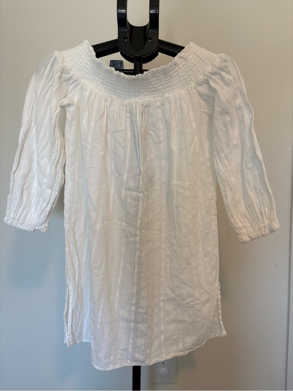 Vintage Top Lauren Ralph Lauren Long Sleeve Off the Shoulder Soft Cotton Eyelet